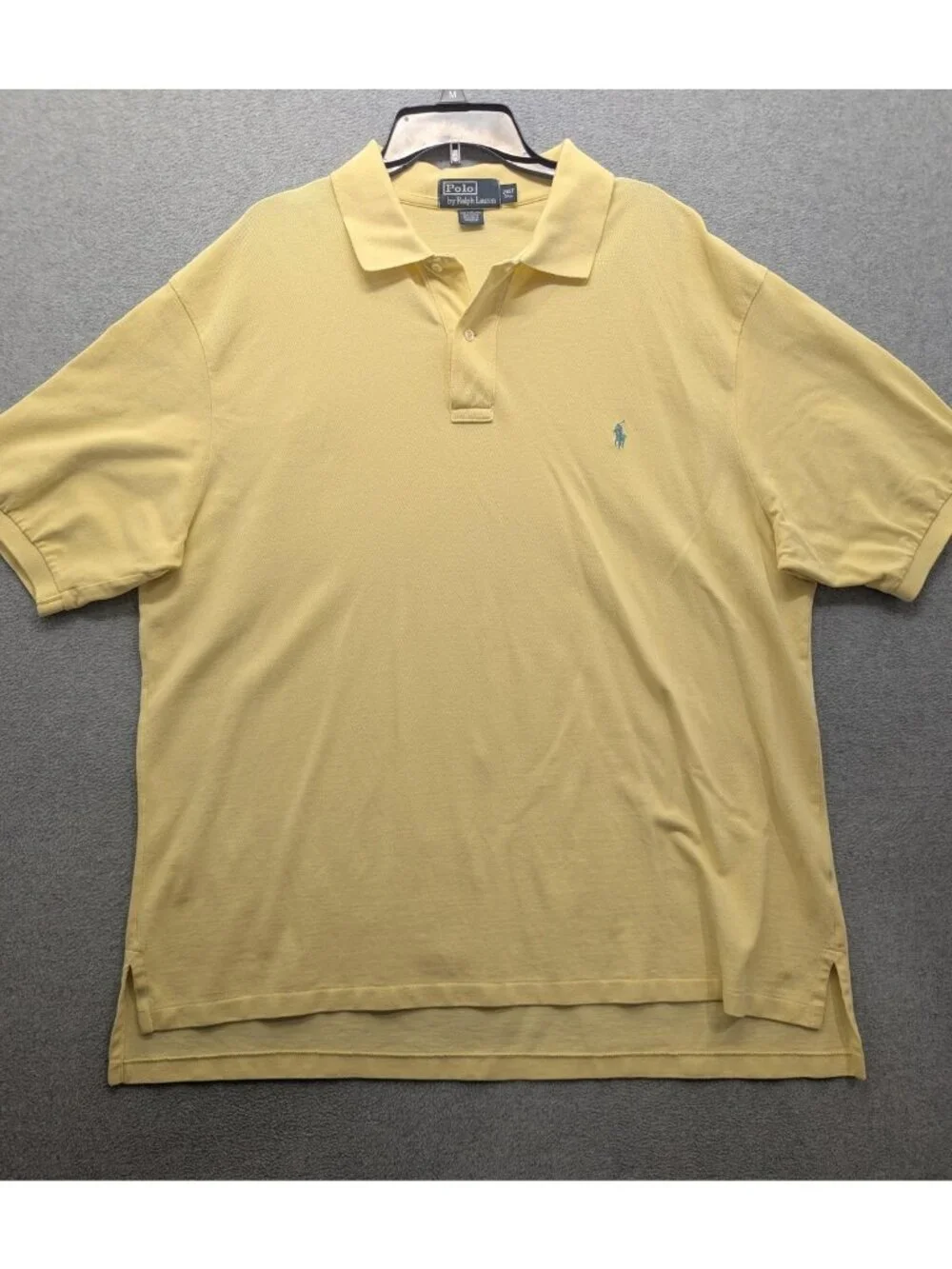 Polo By Ralph Lauren Polo Shirt Mens 2XLT Yellow Solid Cotton Big Tall Pony